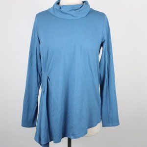 Soft Surroundings Womens Small Asymmetrical Drape Side Cowl Neck Shirt Top